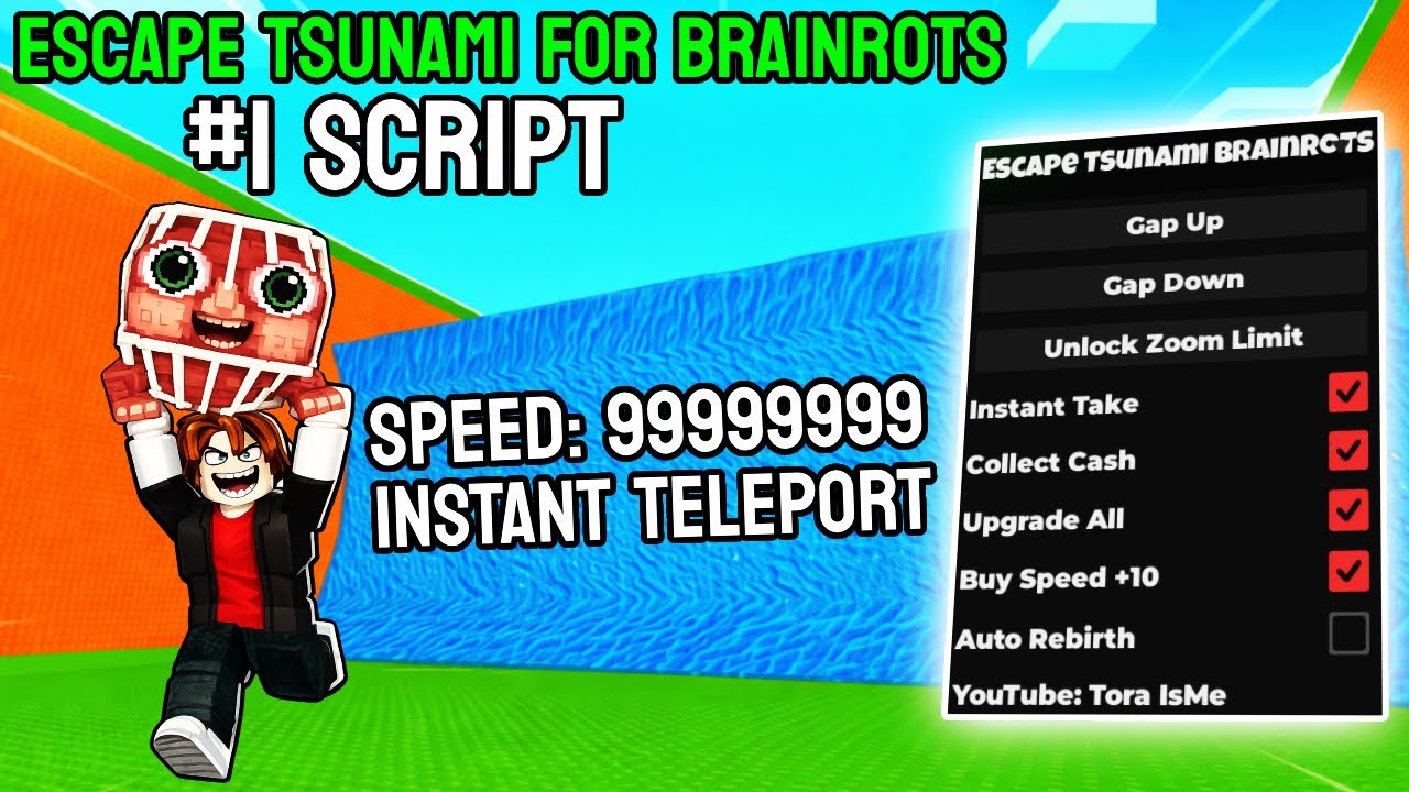 Escape Tsunami for Brainrots Script – Instant Teleport, Remove Tsunami, Auto Farm, God Mode (No Key)