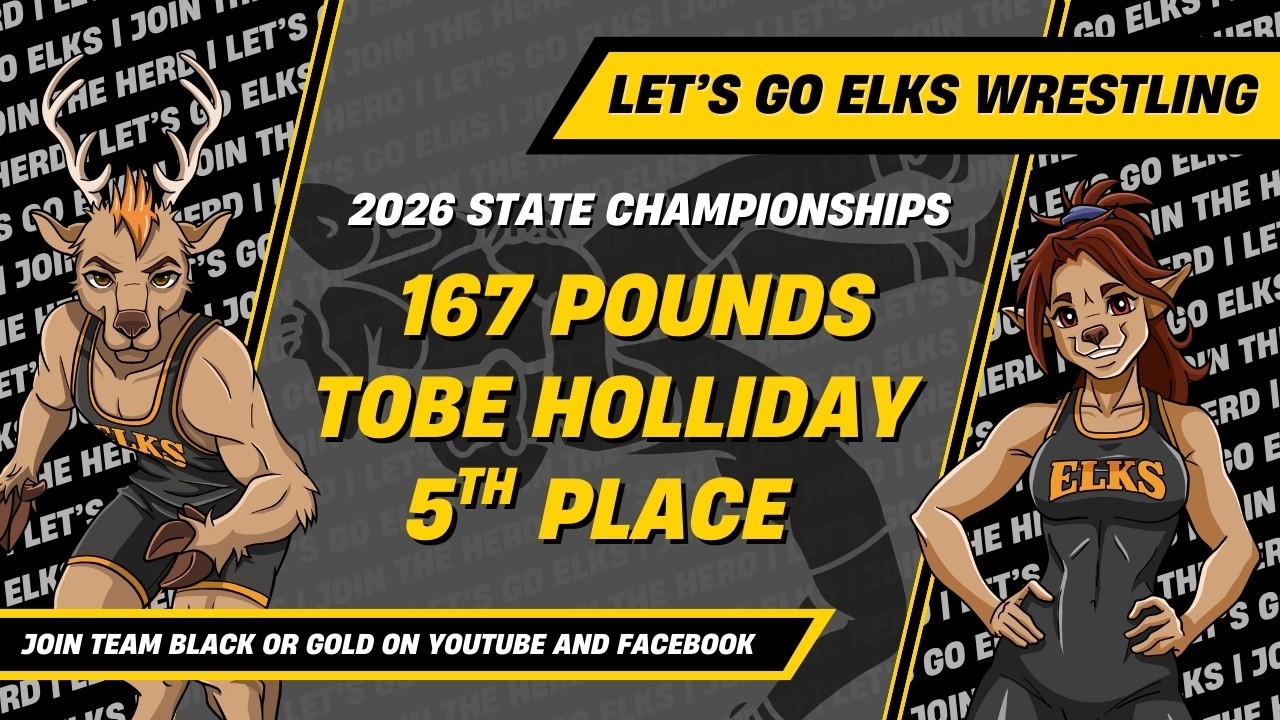 Lady Elks Wrestling | Tobe Holliday finishes 5th at State - 2/21/2026