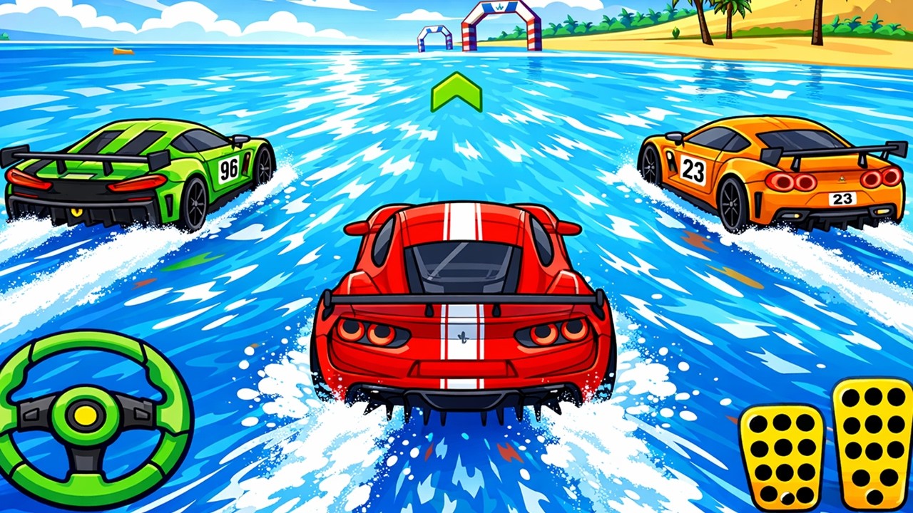 This Car Can Surf on Water - Extreme Car Driving Simulator - Water Surfing Car - Android GamePlay
