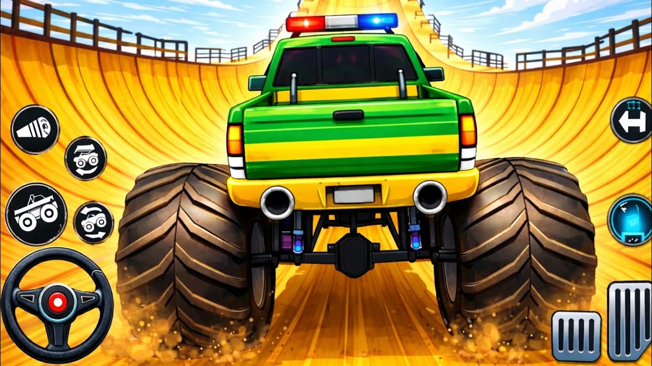 Monster Truck Impossible Ramp Driving - Monster Car Vs Monster Truck Racing Game - Android Gameplay