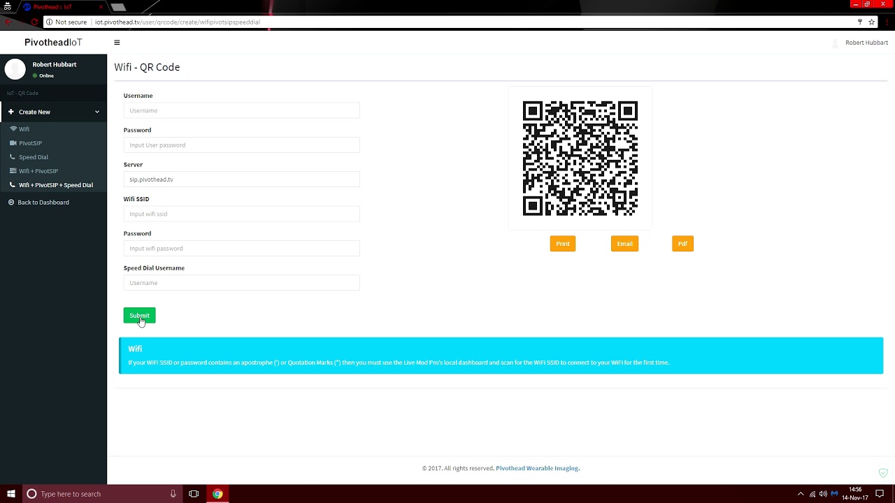 IOT User Portal QR Code Generator
