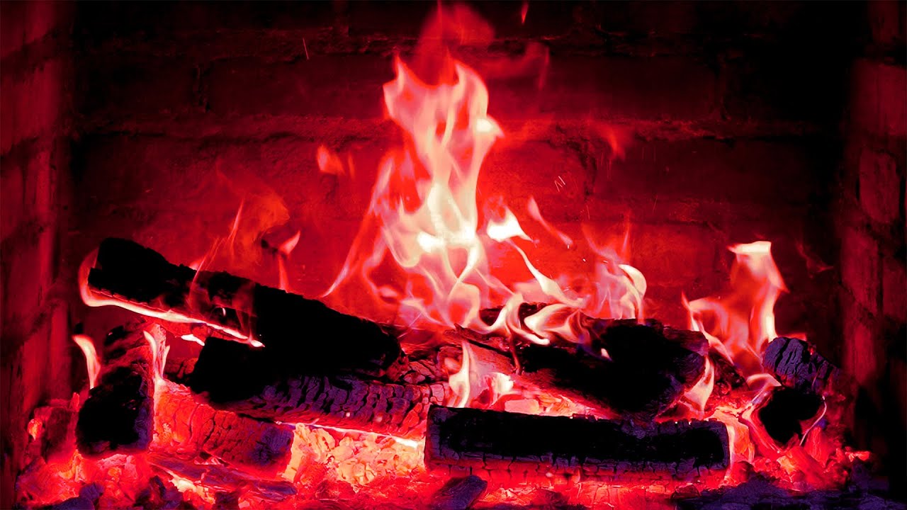 Красный камин (12 часов) 🔥 алые языки пламени с потрескивающими звуками огня (без музыки)