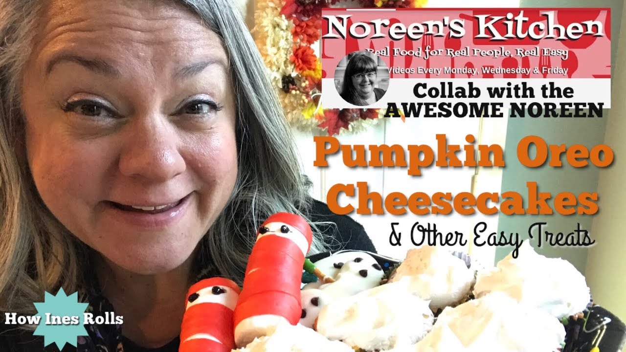 Pumpkin Oreo Cheesecakes | Halloween Treats Collab w/ Noreen&rsquo;s Kitchen | *How Ines Rolls*