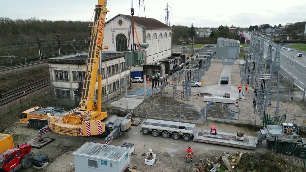 SST SARAN livraison transformateur  FRANCE TRANSFO 10 MVA 90 kV 10kV  3 fevrier 2026   4K
