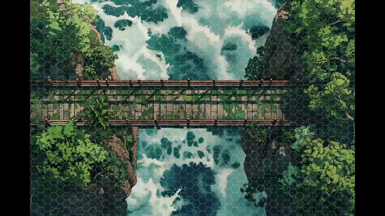DnD compatible animated map _ The bridge _ hex grid _ ambience for VTT and tabletop RPG