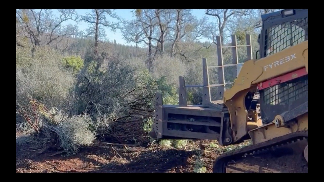 BRUSHBX Patented Brush Rake Attachment for Compact Track Loaders | By FYREBX