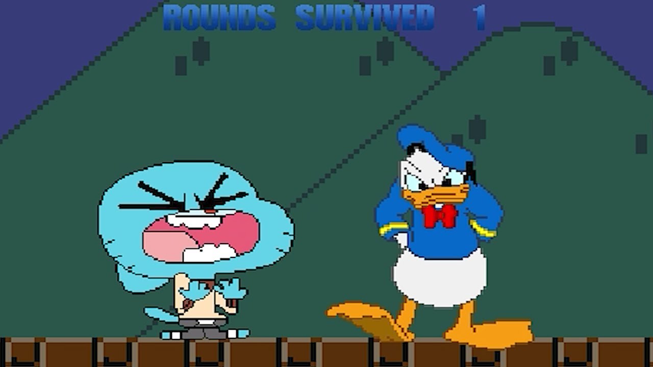 Funny Cat & An Angry Duck Team Up In Survival Mode | GUMBALL & DONALD DUCK VS MUGEN CHARACTERS