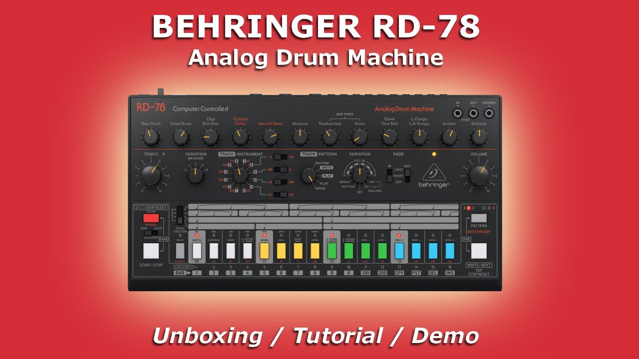 BEHRINGER RD-78 Analog Drum Machine | Unboxing / Tutorial / Demo