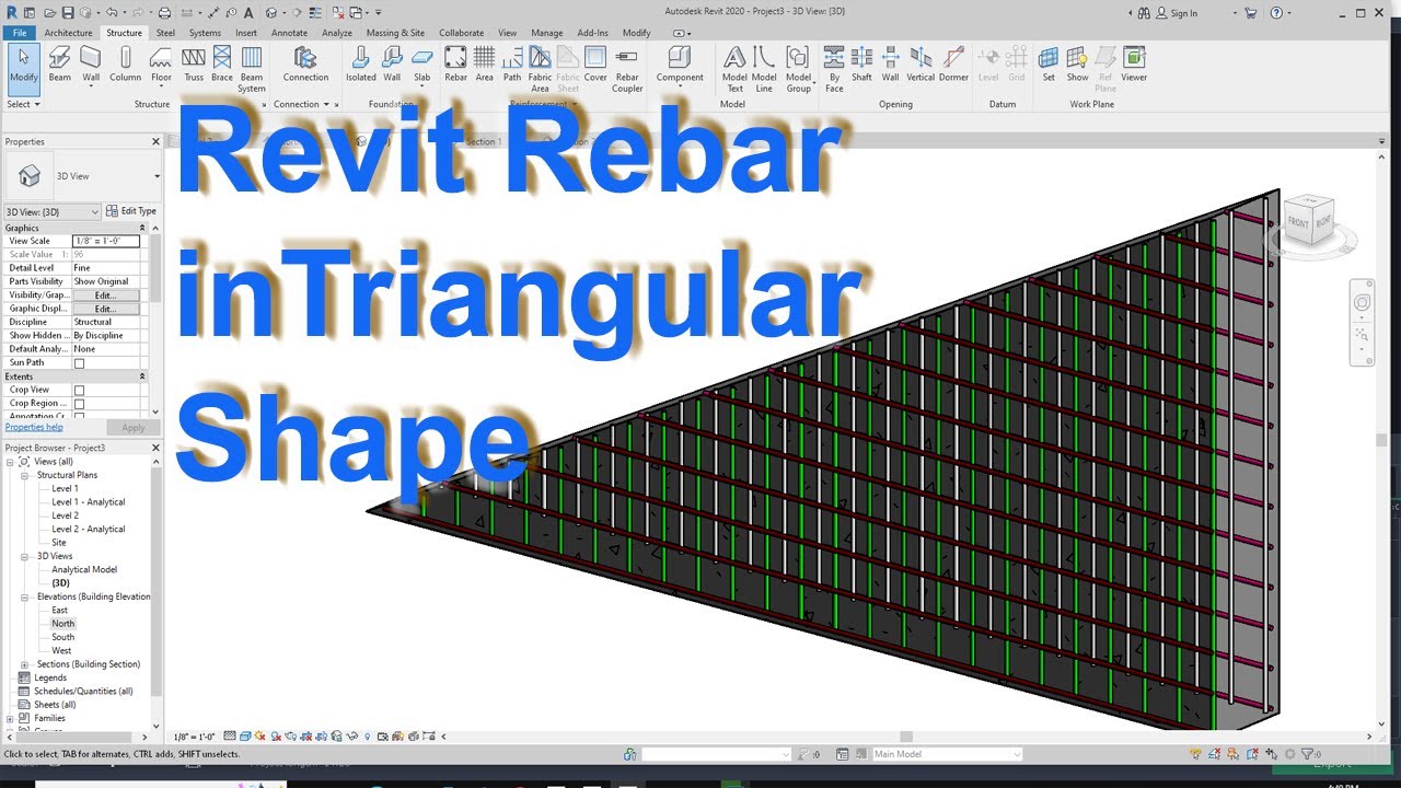 Revit Rebar in triangular Wall