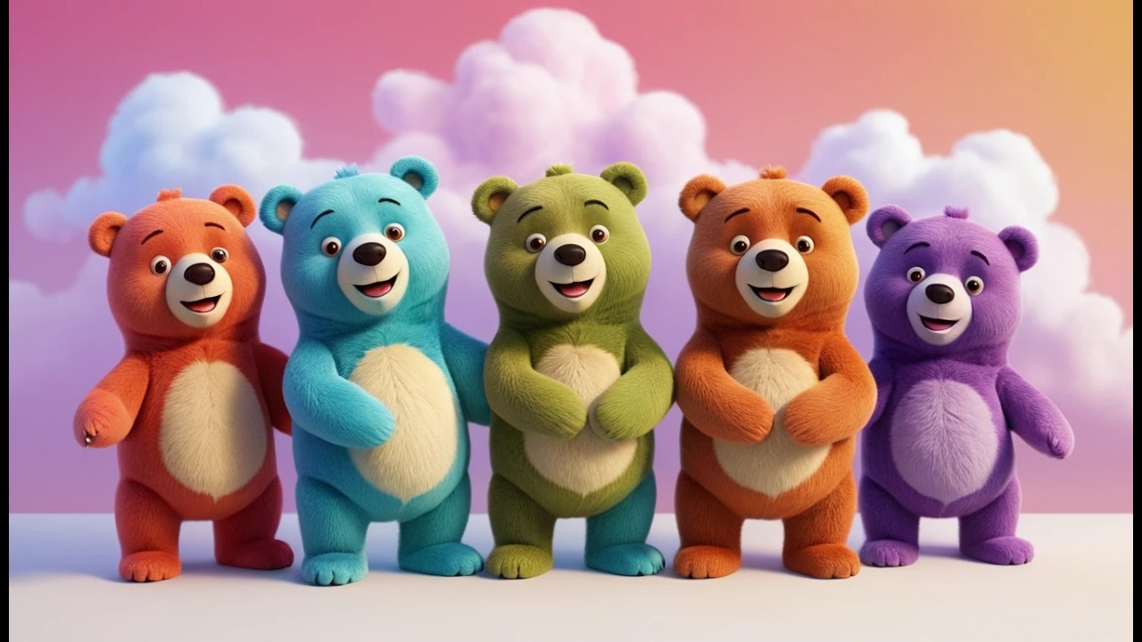 Eight Little Toy Bears Hug Hug Hug | Sweet Bedtime Song & Counting Rhyme