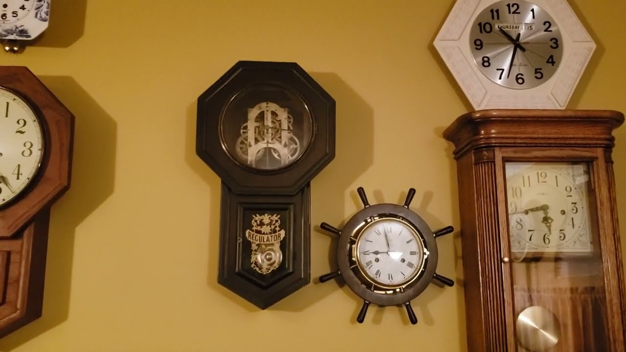 The inside review of the 1900's Unmarked Japanese Regulator Wall Clock