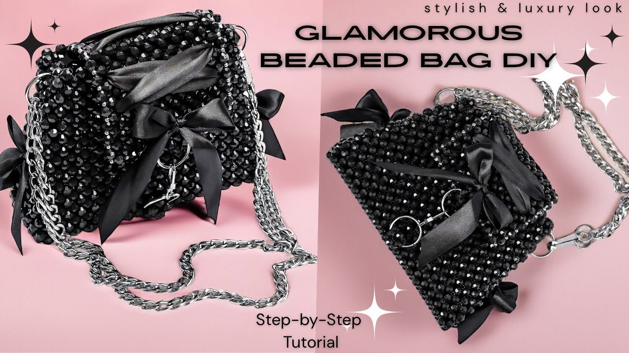 How to Make a Beaded Bag | Stylish Black Beaded Purse DIY Tutorial | Handmade Step by Step Guide