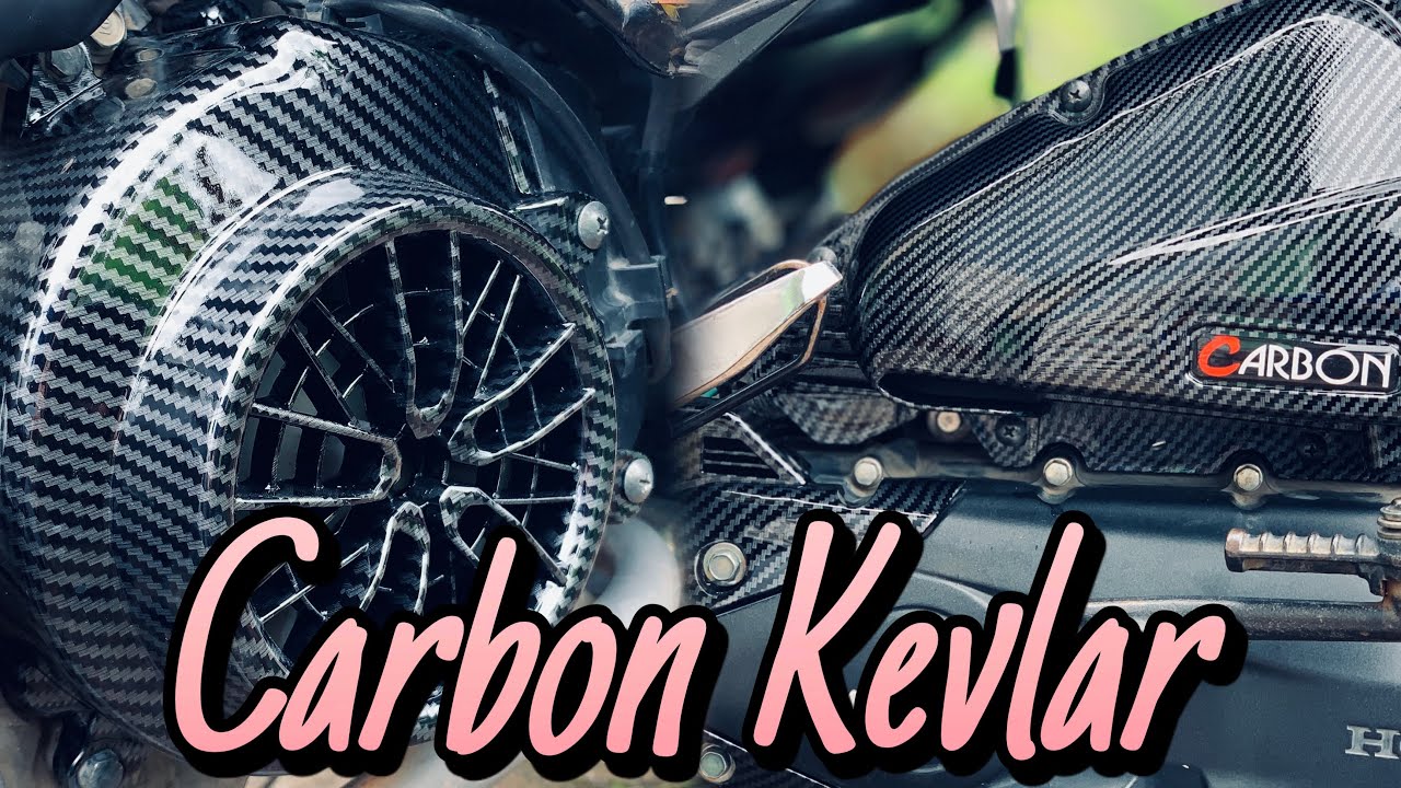 Pasang part carbon Kevlar di motor beat esp cover cvt, cover filter udara, dan cover kipas