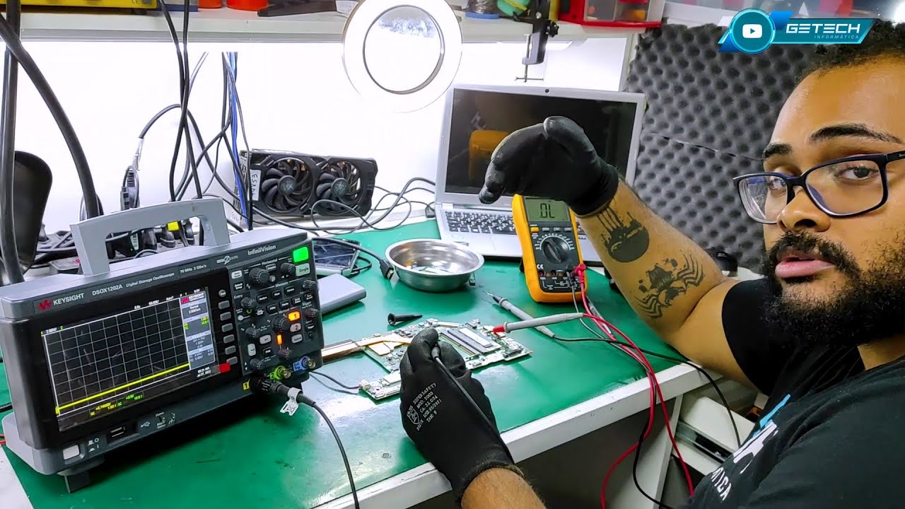 Verificando CHIP DE BIOS COM OSCILOSCÓPIO - Notebook Acer Aspire 5