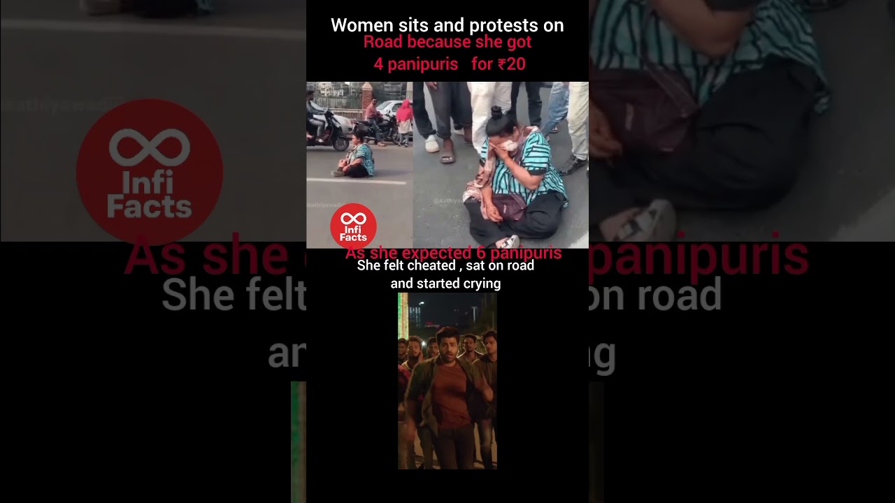 women protests on road for panipuri #viral #infifacts #protest#women #panipuri #road#update #crying