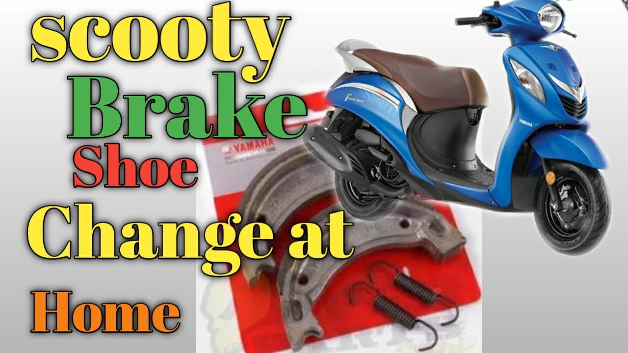 scooty brake shoe change at home//Yamaha fascino..