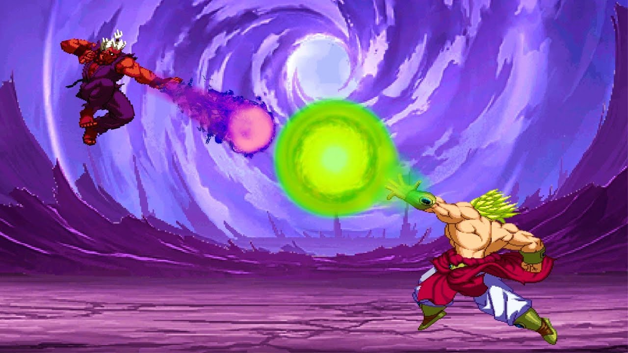 Shin Akuma VS Legendary Super Saiyan Broly - Street Fighter X Dragon Ball Z