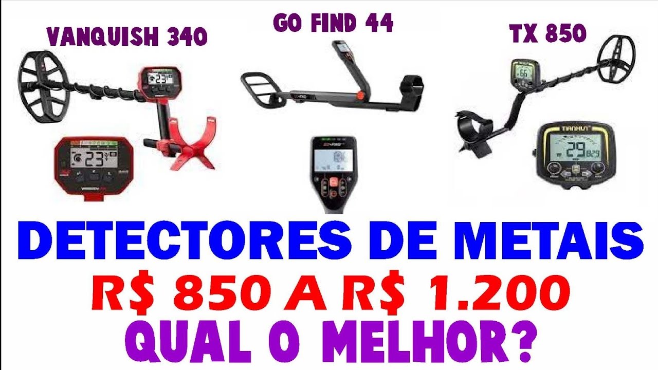 QUAL É MELHOR DETECTOR DE METAIS? Tx850, Vanquish 340, Go Find 44. Assista nossos testes.
