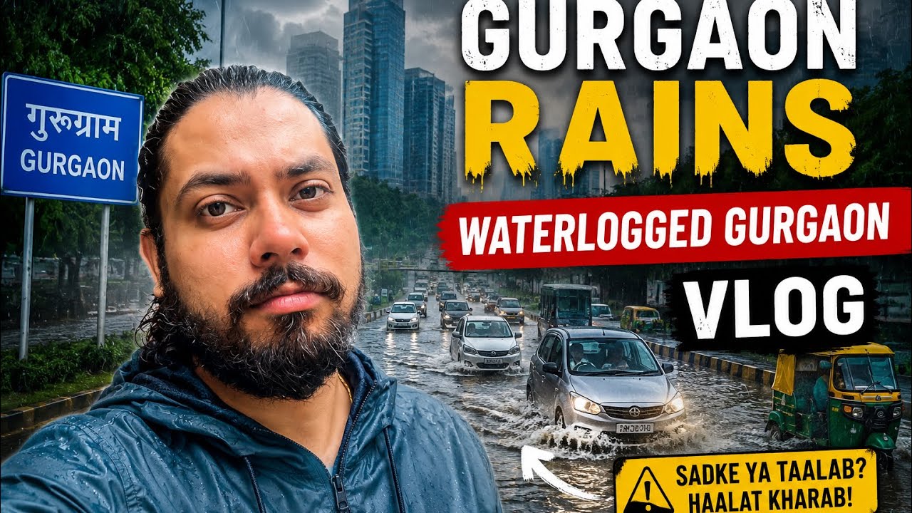Gurgaon Rains 2026 🌧️ | Waterlogged Roads, Traffic Chaos & Ground Reality Vlog