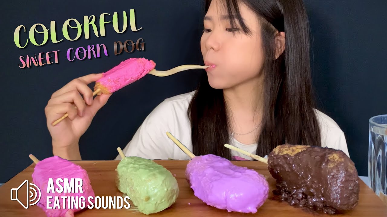 ASMR MUKBANG COLORFUL SWEET CORN DOG || ASMR INDONESIA