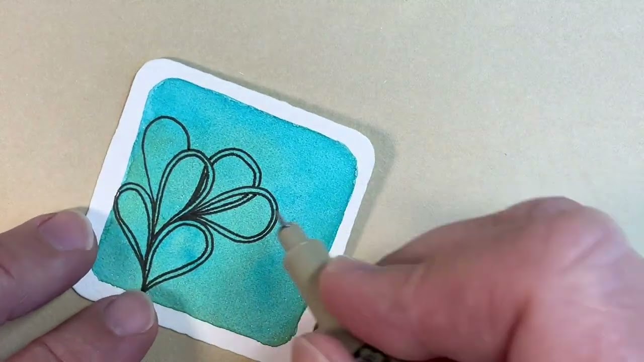 Zentangle® Tangle Pattern Florabella on a Bijou Tile