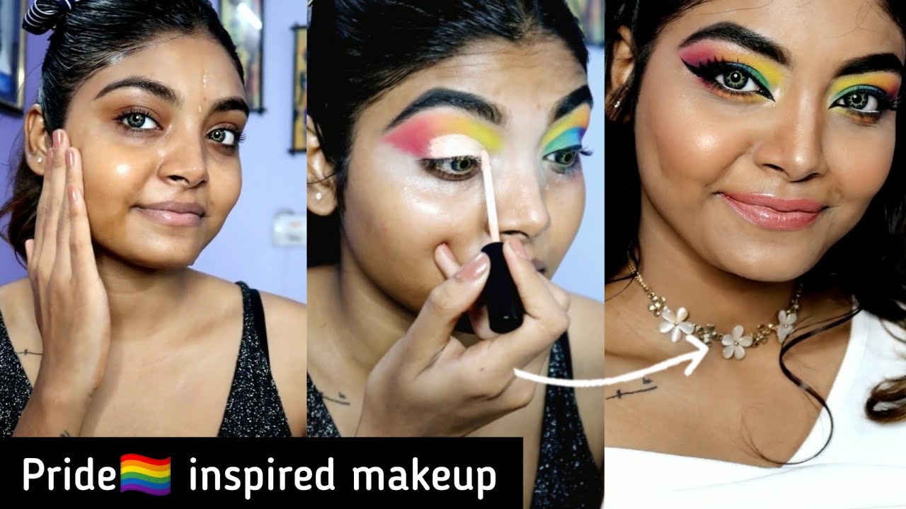PRIDE🏳️&zwj;🌈 inspired makeup look || step by step eyeshadow tutorial || Style n tips by puja