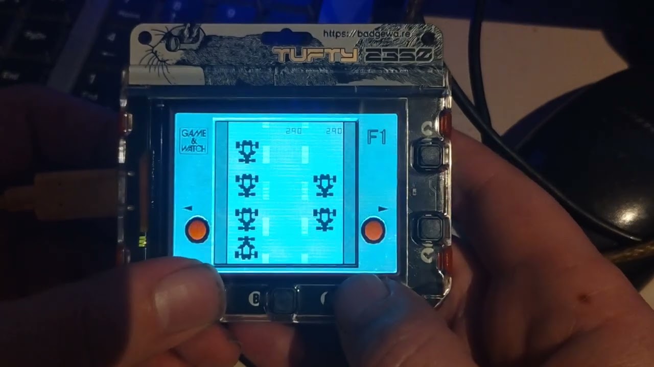 Pimoroni Tufty 2350 little fake formula 1 game & watch style game in c/cpp
