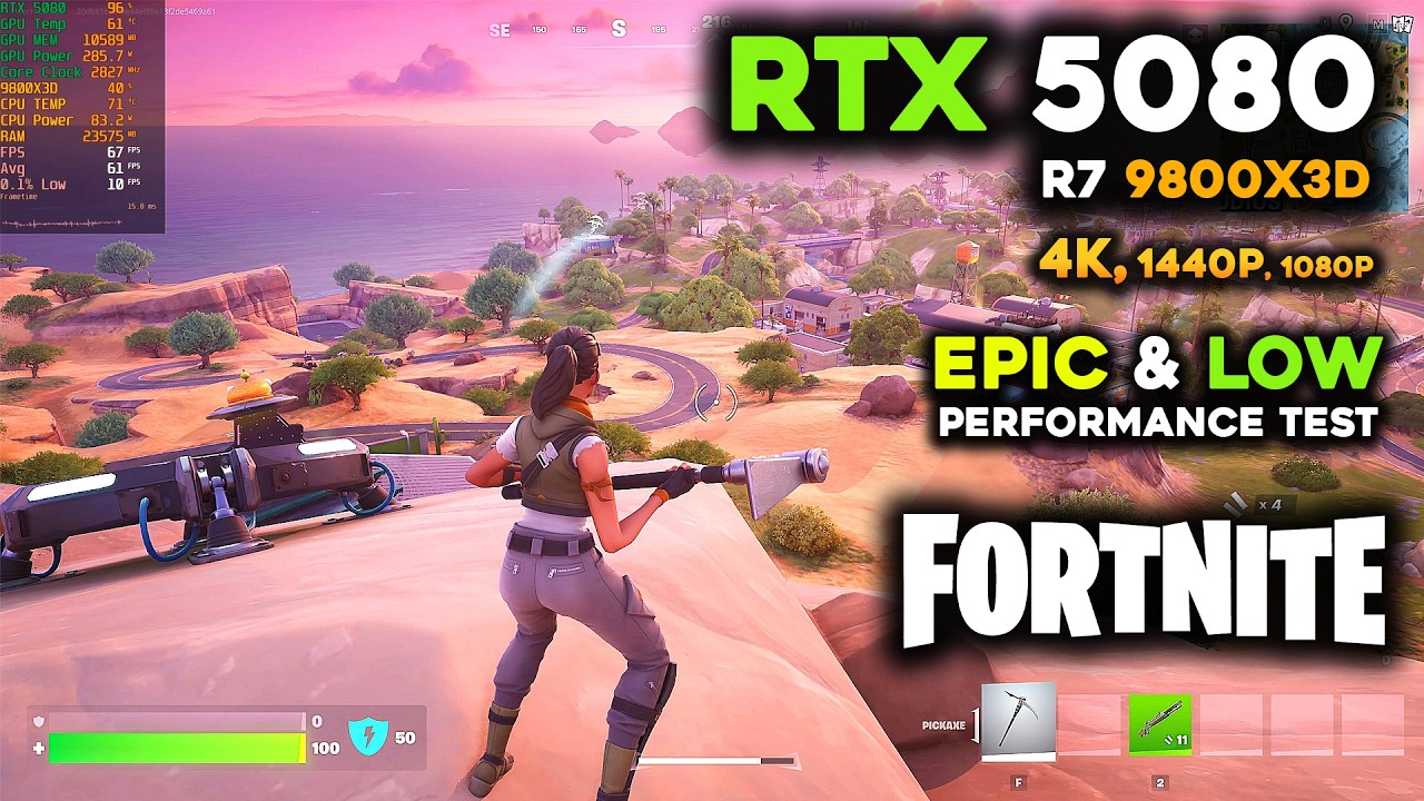 Fortnite on RTX 5080 in 2026 | Maxed Out and Lowest | 4K, 1440p, 1080p