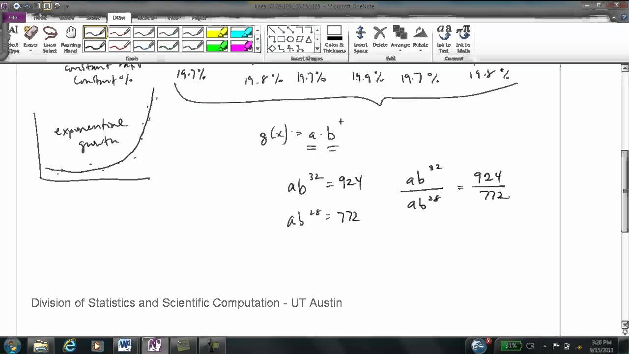 Hand Calculation: Finding an Exponential Function - HD