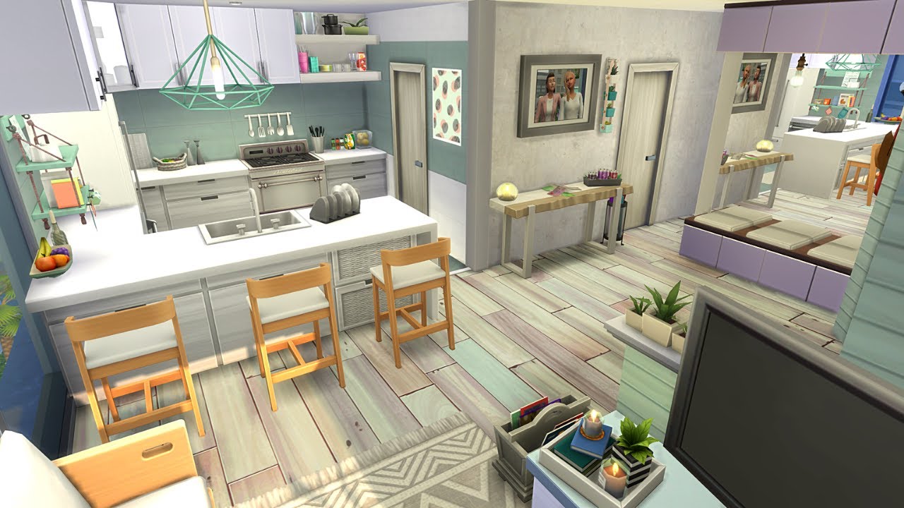 BESTFRIENDS TINY APARTMENT 🌆 SIMS 4 SPEED BUILD STOP MOTION (1312 21 CHIC STREET, NO CC)