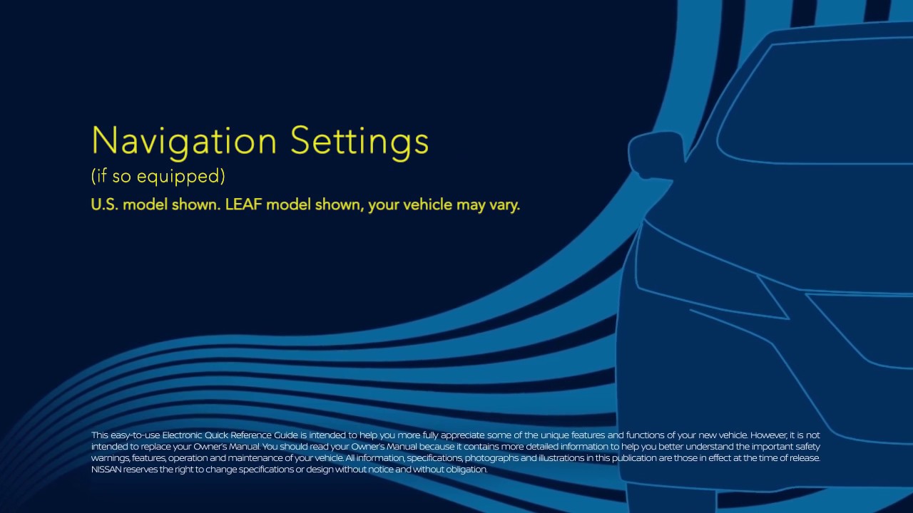 Nissan - Navigation Settings