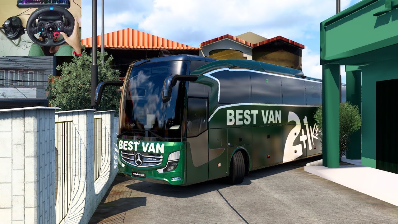 Smooth Bus Driving through extreme narrow roads of southern indonesia | #ets2 | Logitech G29 Setup