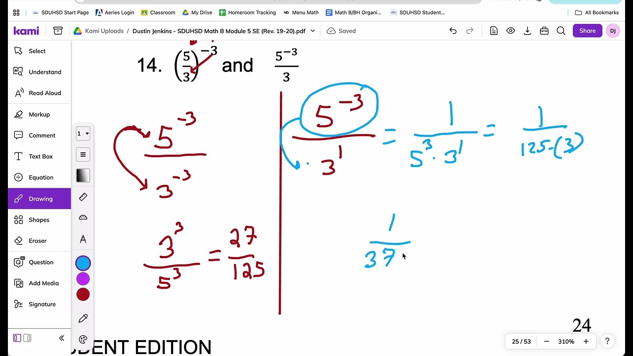 Lesson 5.1E Negative Exponents