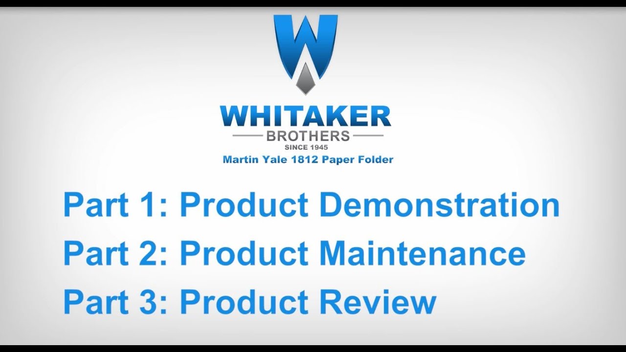 Martin Yale 1812 Paper Folder Demonstration, Maintenance and Review