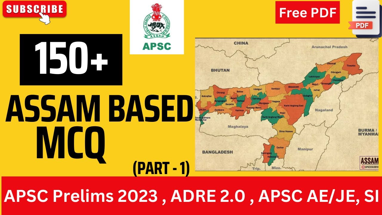 150 Important Assam Based MCQ for Assam Govt Jobs || ADRE 2.0, APSC Prelims, SI exam
