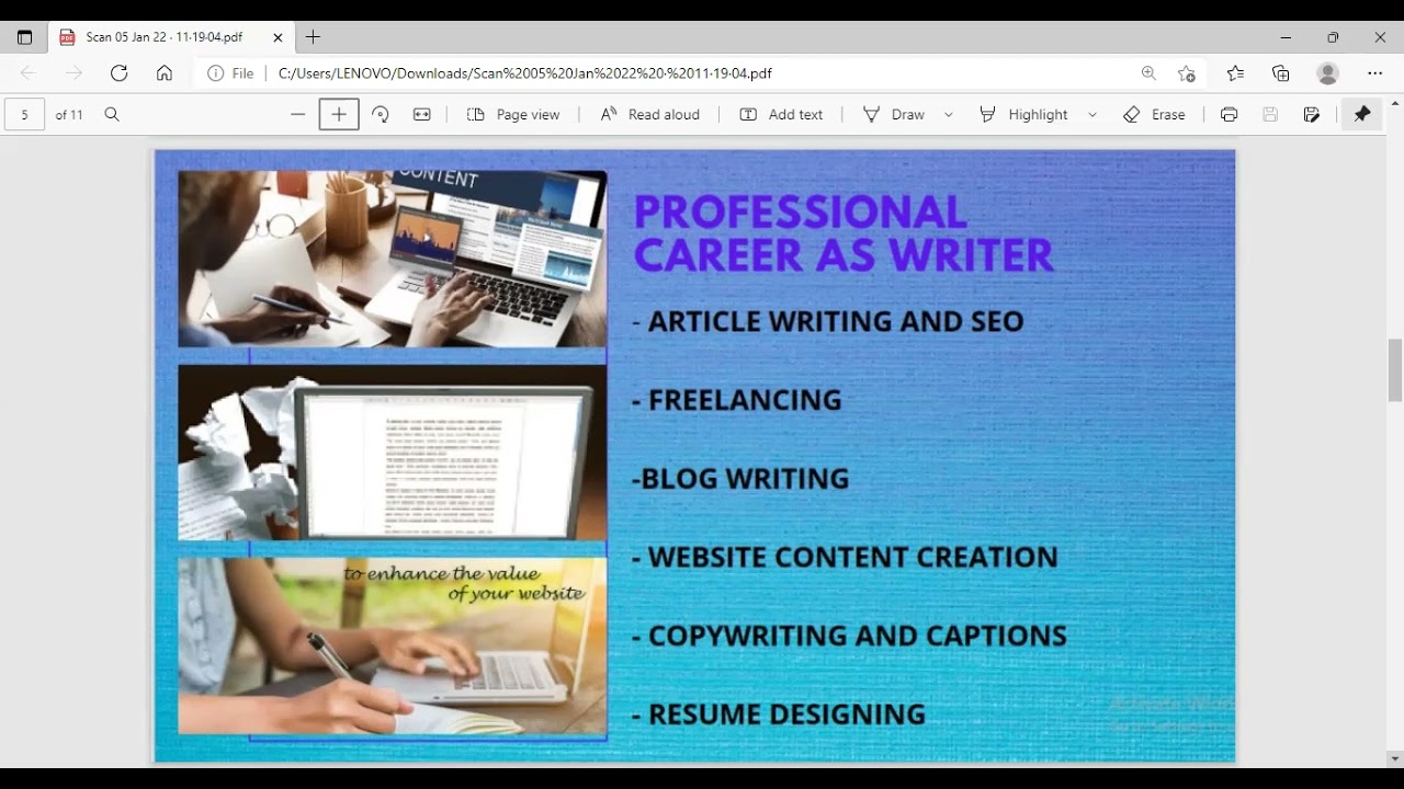Demo Of Content Writing