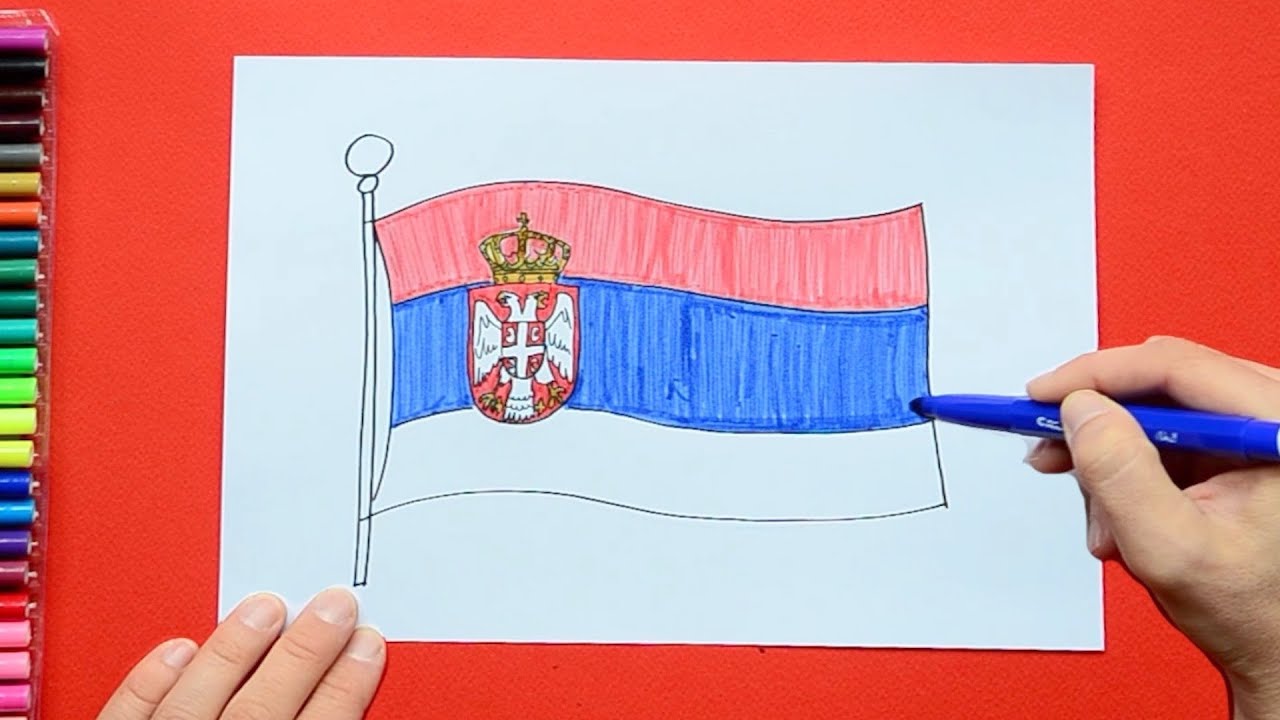 How to draw National Flag of Serbia