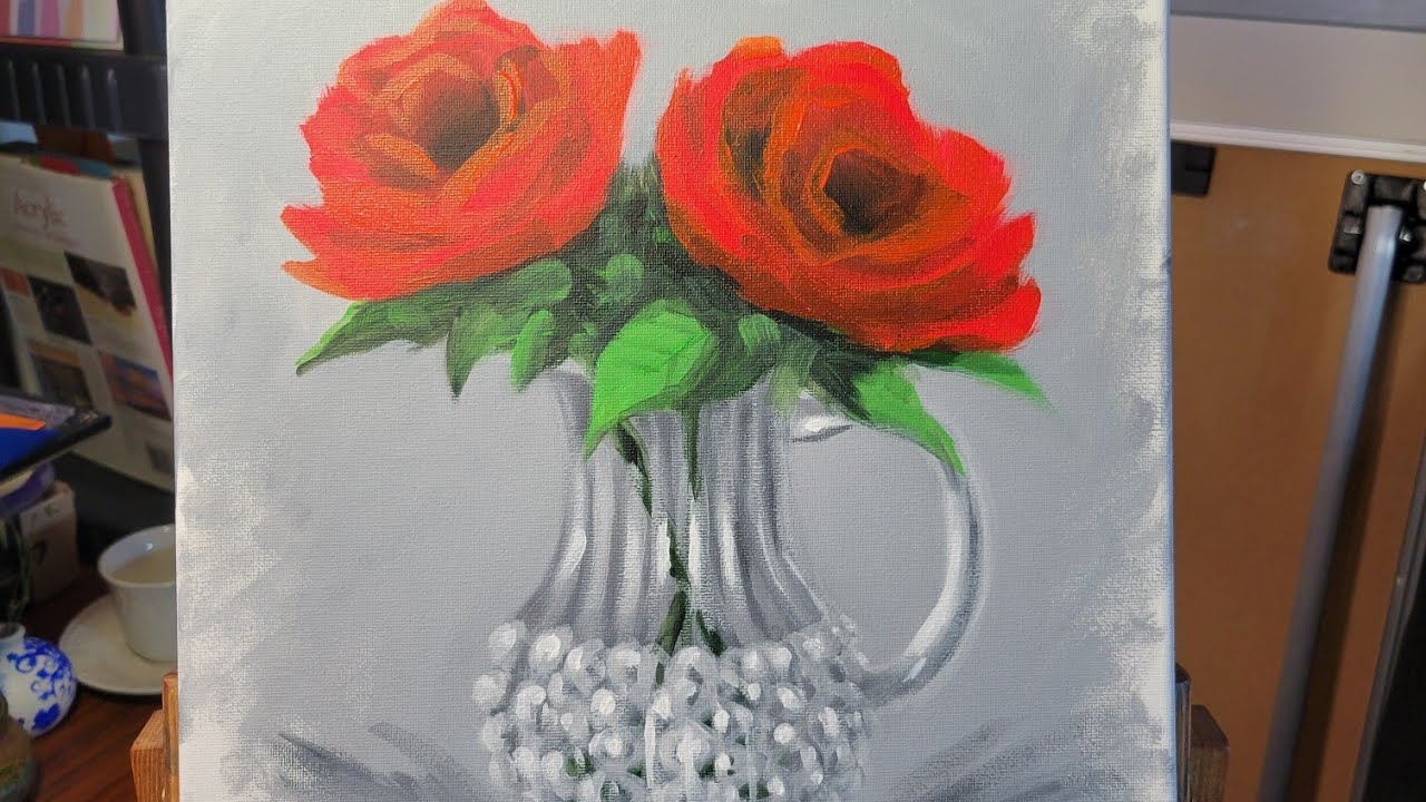 🎨 Easy Way to Paint a Rose in Acrylic Paint🌹 
