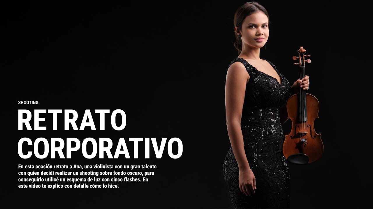 Hago el retrato corporativo de una violinista profesional ¡Uso 5 flashes! 😅⚡️