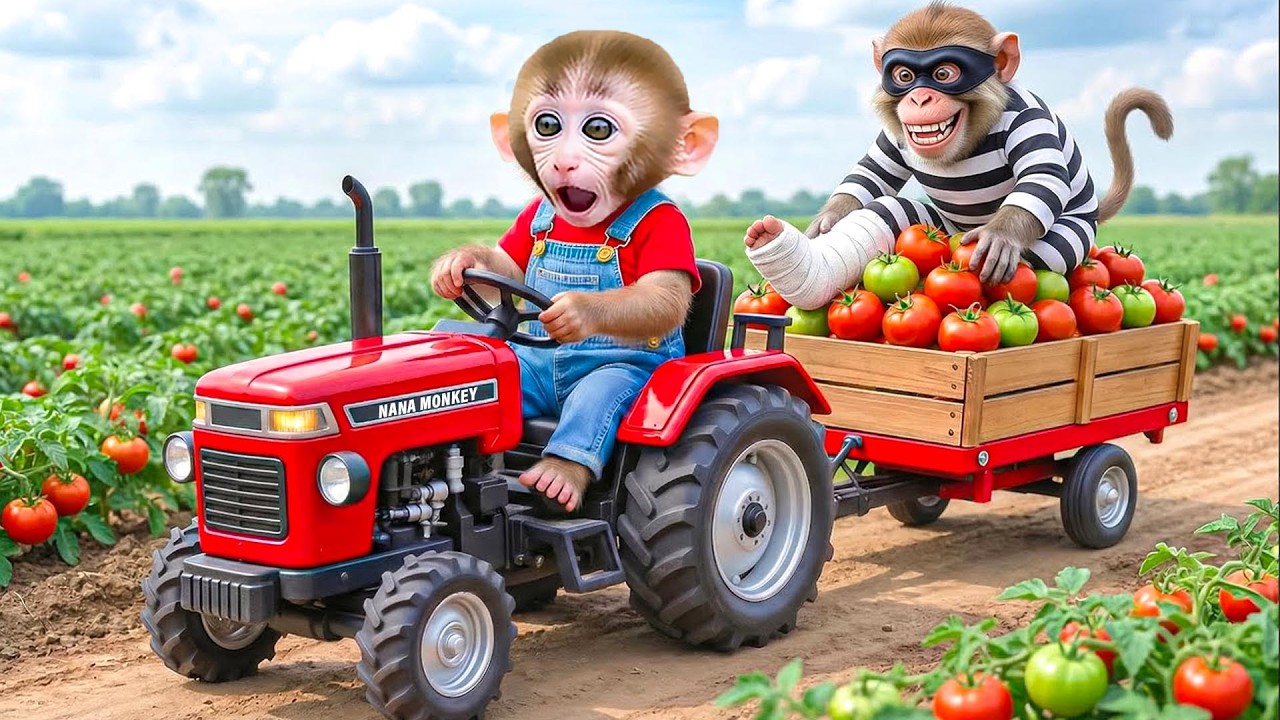 MACAQUINHO NANA vai colher frutas e captura o ladrão que causava confusão no jardim de romãs