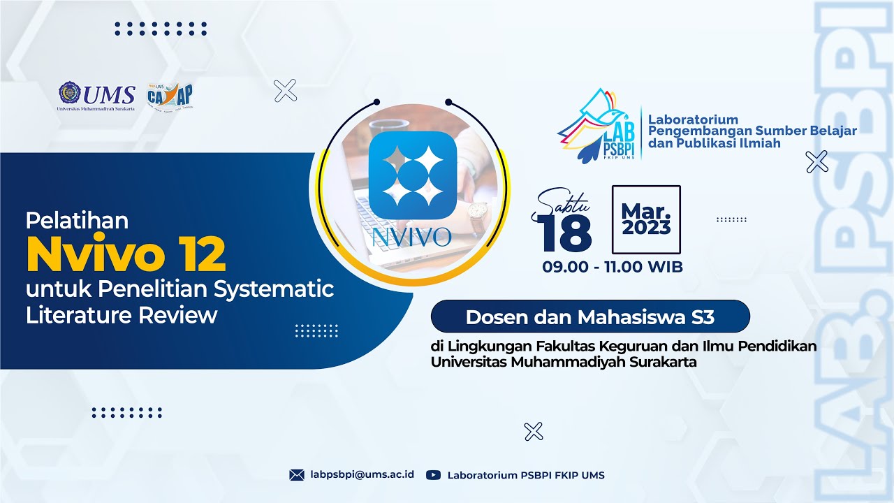 Pelatihan Nvivo12 untuk Penelitian Systematic Literature Review