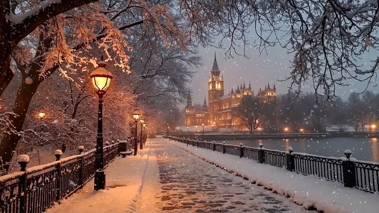 Walking Along a Snowy Road Toward an Ancient Castle | Moody Winter & Dark Academia Piano Solitude
