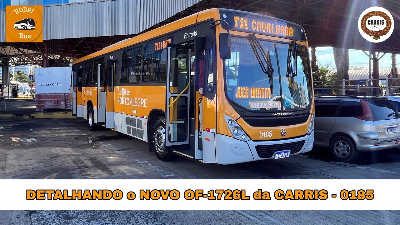 🕵️‍♂️ DETALHEI o NOVO MB OF-1726L da CARRIS - 0185 🟠
