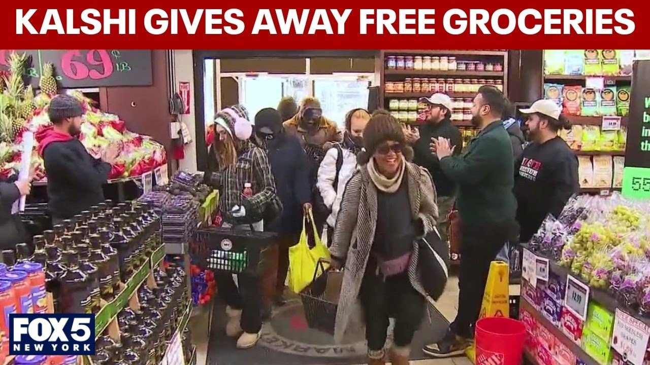 Kalshi gives away free groceries at NYC market