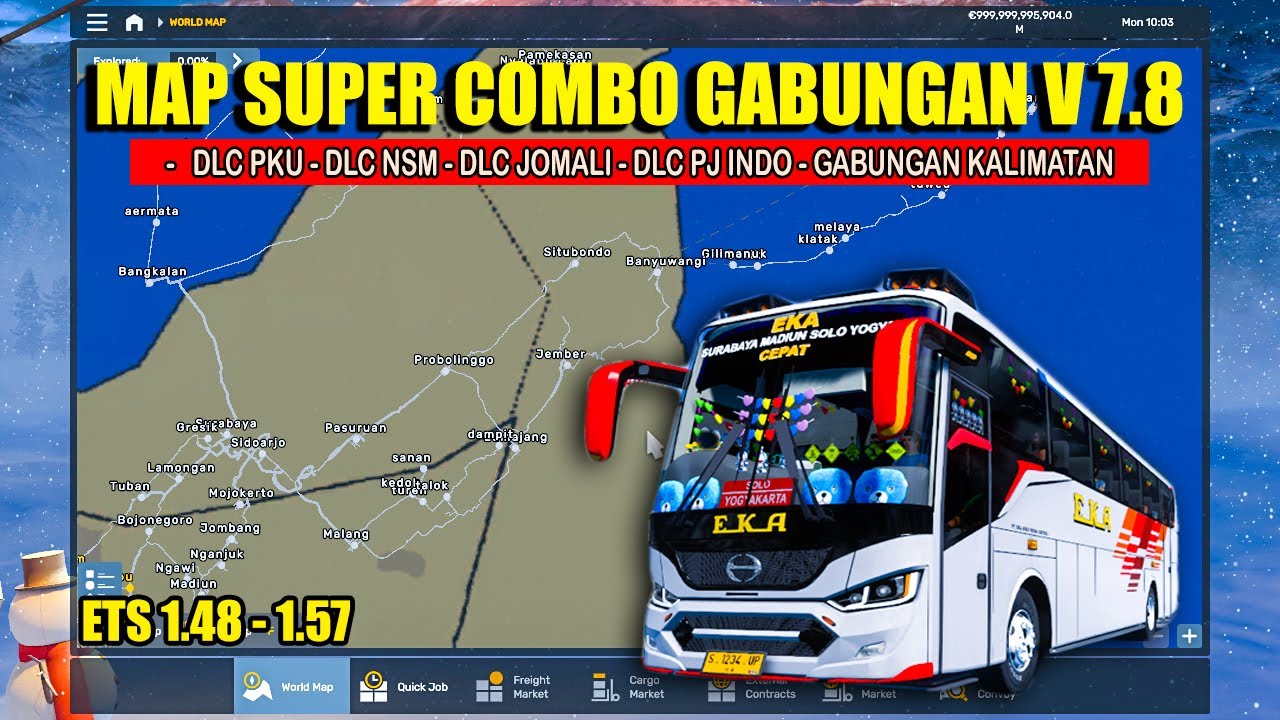 Free Download || Map Super Combo Gabungan V7.8 | ETS 1.48 - 1,57_Cara Pasang Map Gabungan ets 1.57