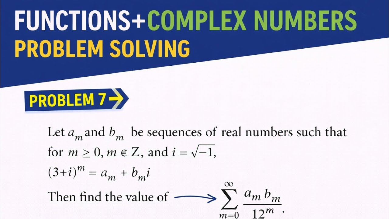 FUNCTIONS + COMPLEX NUMBERS PROBLEM SOLVING FOR JEE ADVANCED 2026