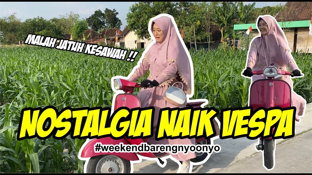 Nostalgia Naik Vespa dikampung Halaman, MALAH KEJEGUR SAWAH !!! #vespa #vespaindonesia #ridehistory