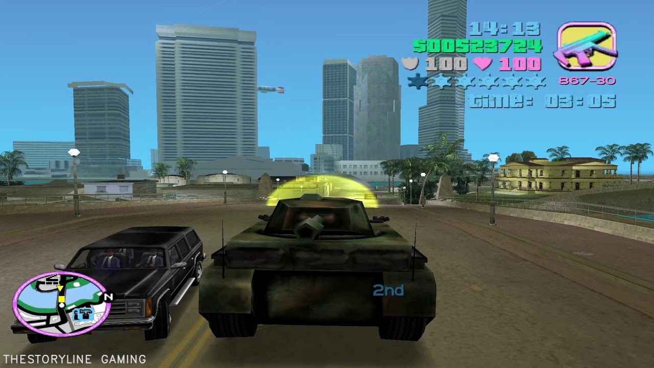 GTA Vice City - Street Racing with Rhino Tank