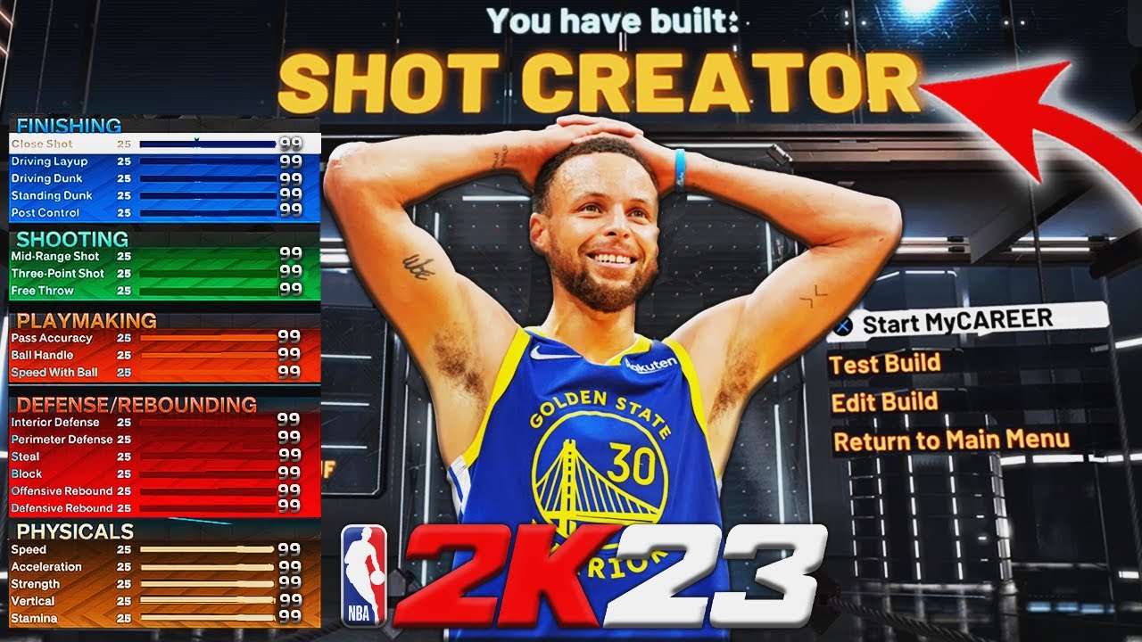 My PURE SHOT CREATOR is BREAKING NBA 2K23! BEST SHOT CREATOR BUILD & BADGES!