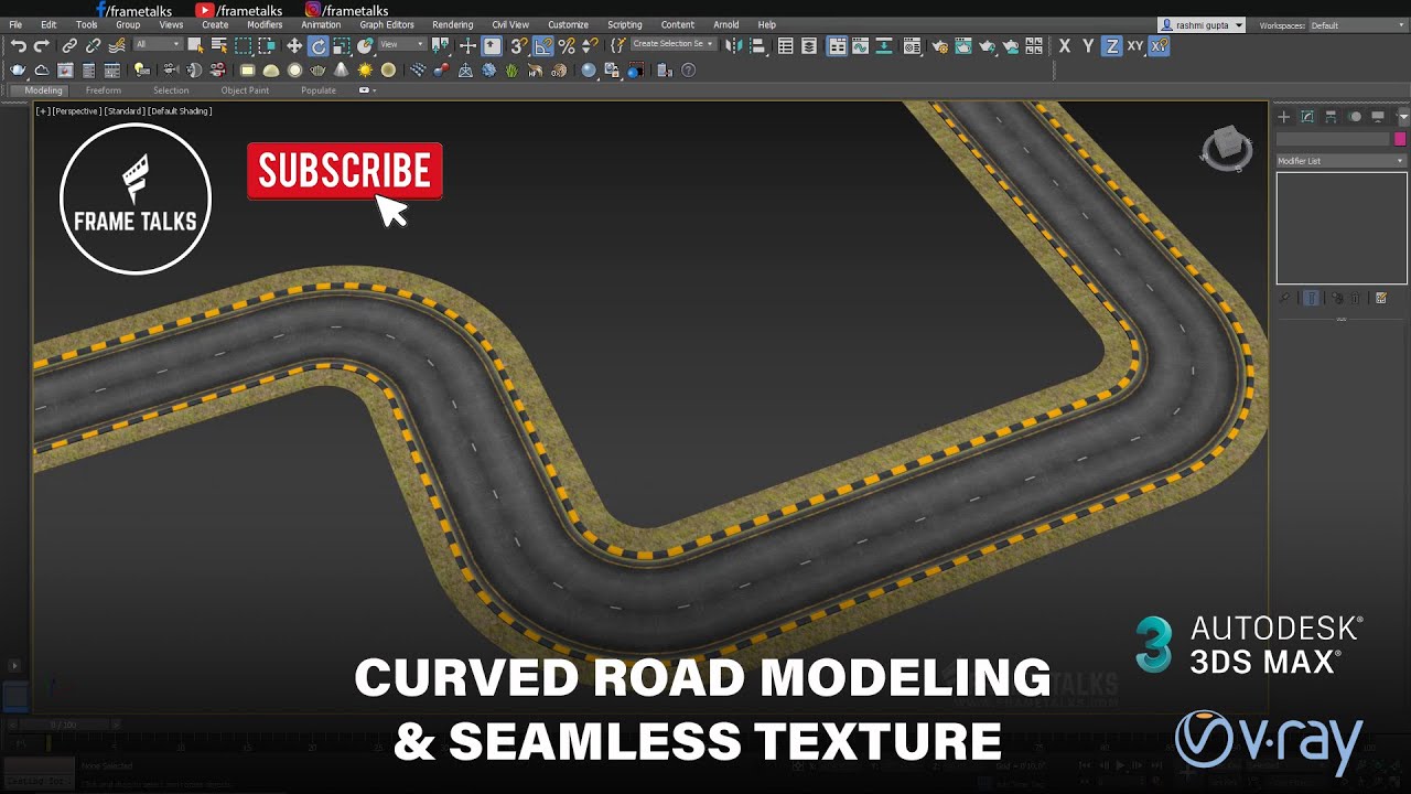 How to Create Roads in 3ds Max Curve | Road Seamless Texture in #3dmax